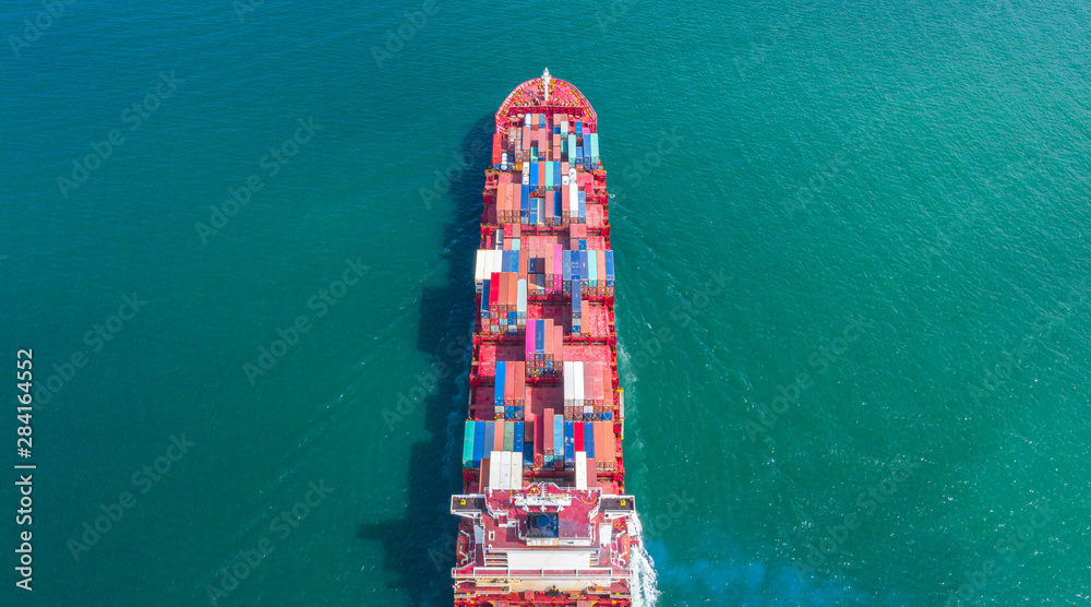 Container Ship Vessel Cargo Carrier. import export logistic and export products worldwide