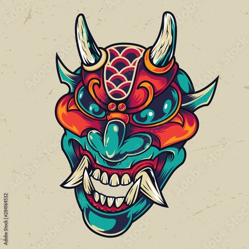 Vintage colorful devil head