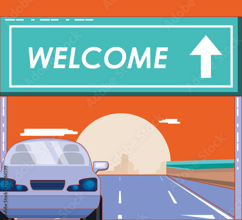 Car on the road design