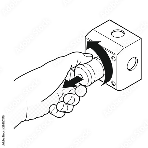 Not-Aus Entriegelung [schwarz-weiß]