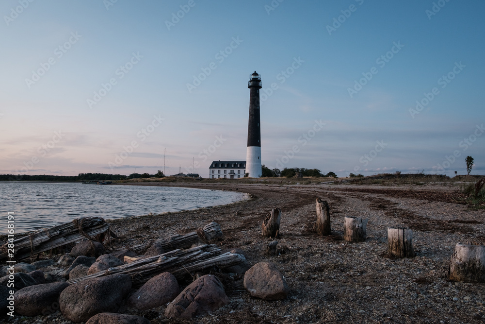 lighthouse at sunset on the Baltic Sea on Saaremaa Island