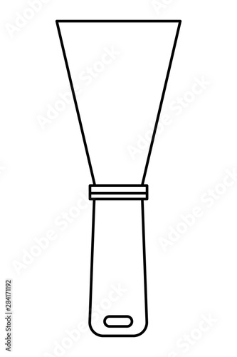 Spatula construction tool symbol isolated in black and white