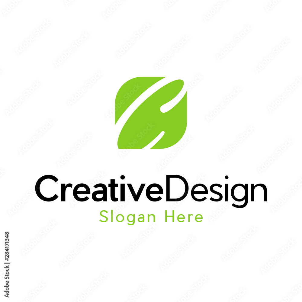 Fototapeta premium C Letter Leaf Logo Icon Design Vector, Letter C leaf logo design inspiration