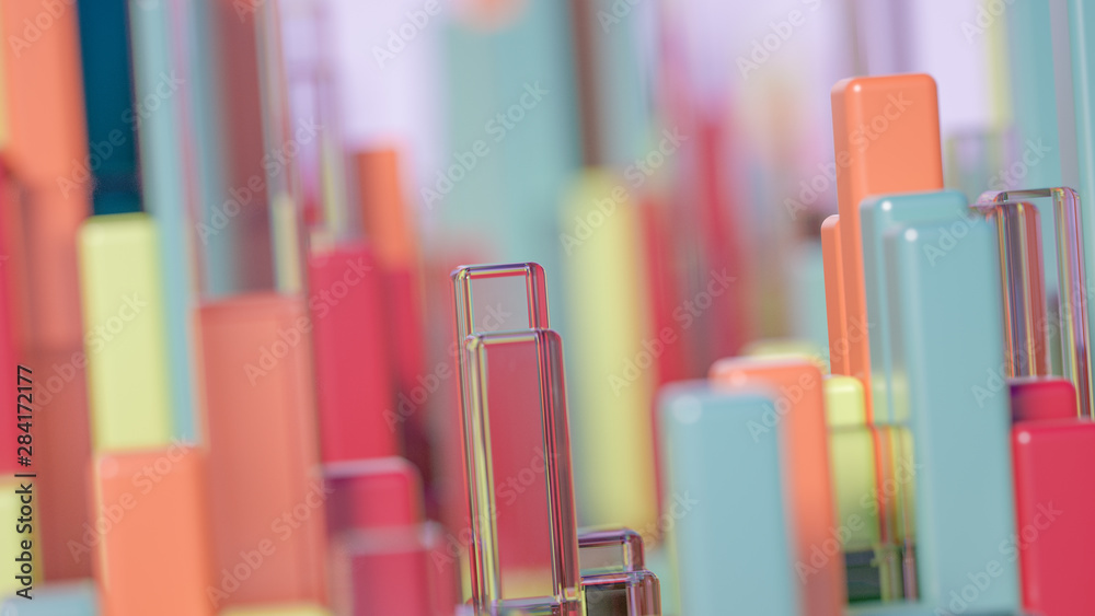 Obraz premium Geometry abstract background. 3d illustration, 3d rendering.