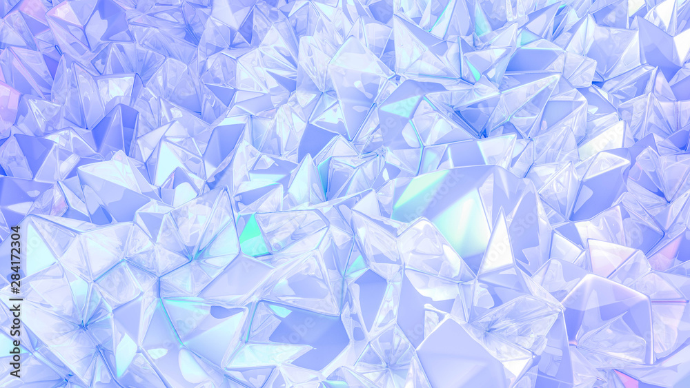 Crystal triangle background. 3d illustration, 3d rendering.