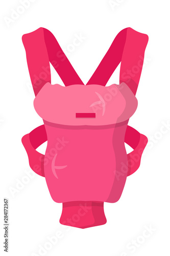 Baby carrier, hipseat flat vector illustration
