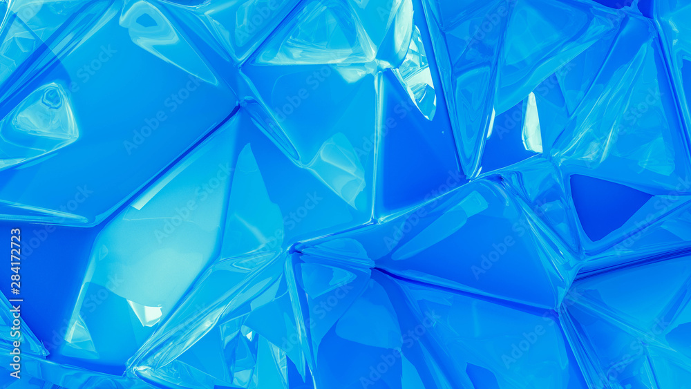 Naklejka premium Crystal triangle background. 3d illustration, 3d rendering.