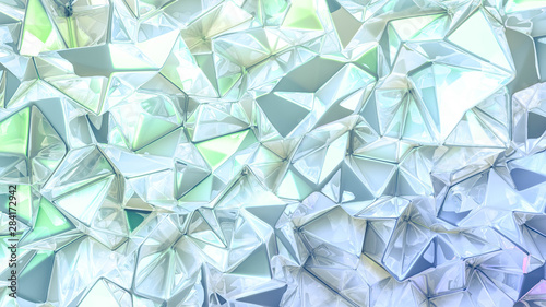 Crystal triangle background. 3d illustration, 3d rendering.