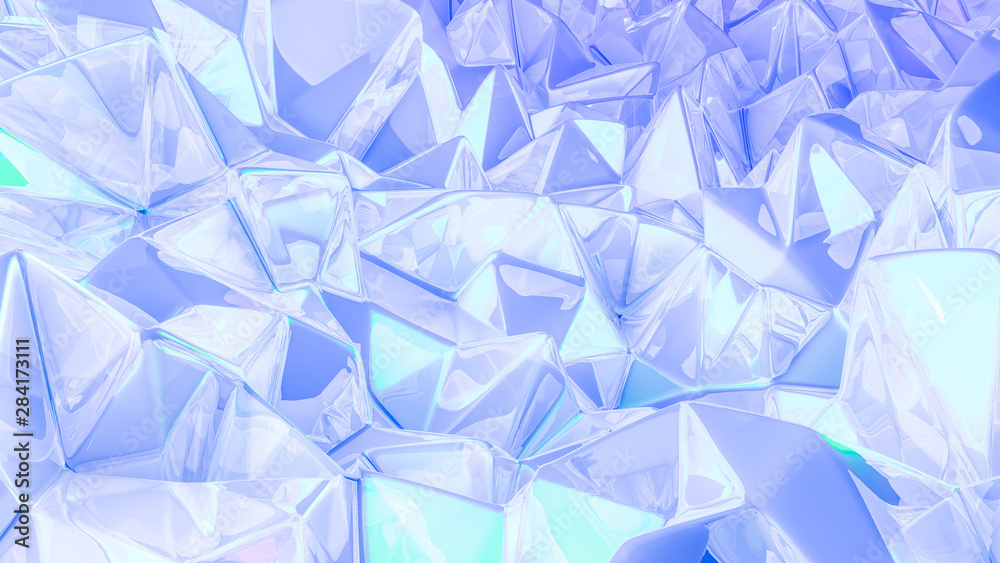 Obraz premium Crystal triangle background. 3d illustration, 3d rendering.