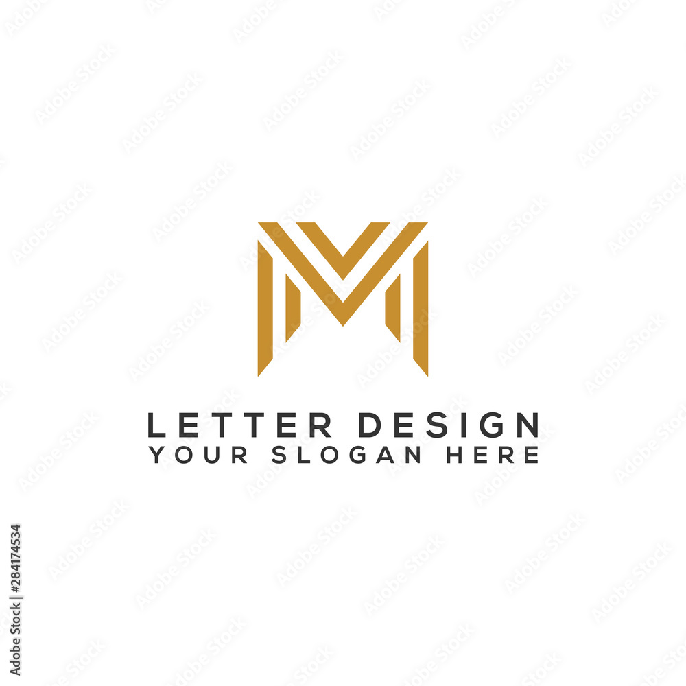 M. Logo Initial Letter Design. - Vector