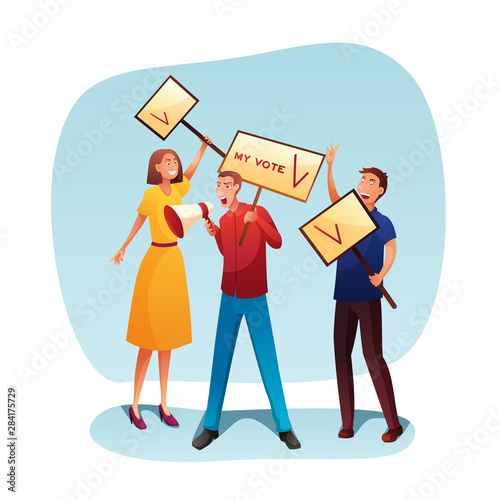 Promo campaign presentation flat illustration