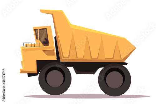 Dump truck flat vector illustration