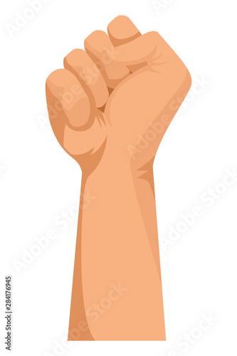 Hand clenched fist sign cartoon