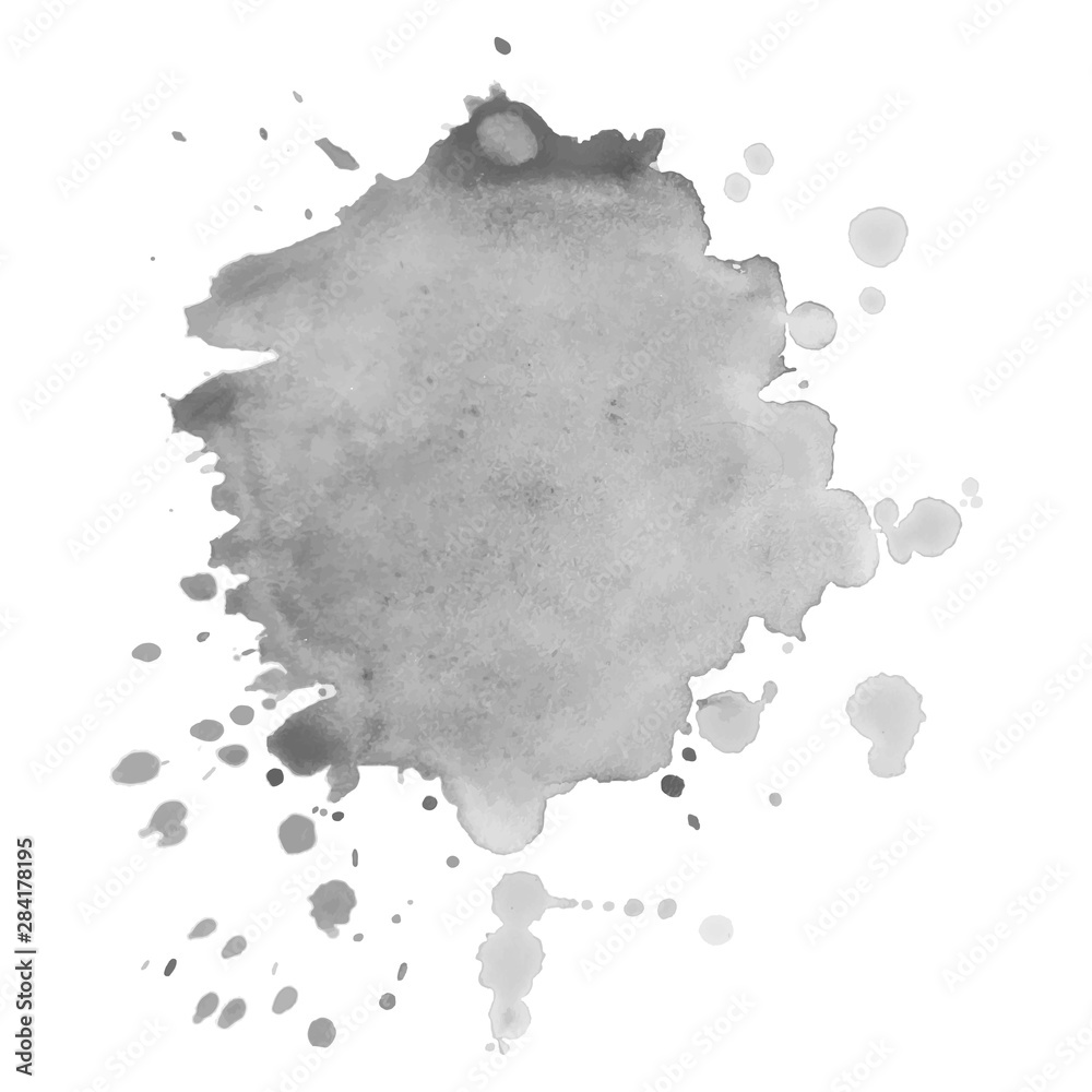 Abstract watercolor grayscale background. Vector illustration. Grunge texture for cards and flyers design. A model for the creation of digital brushes
