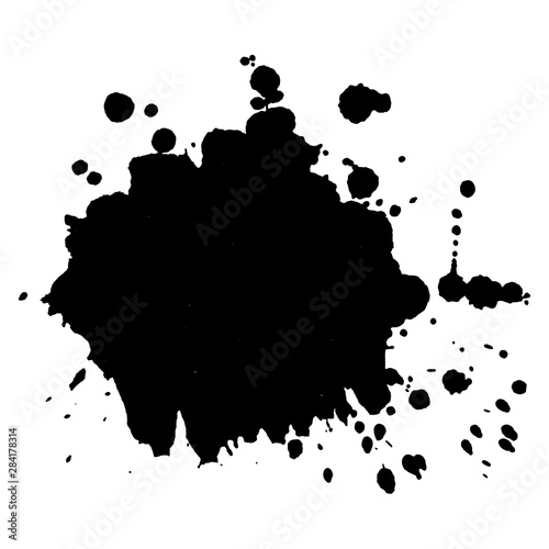 Abstract black ink blot background. Vector illustration. Grunge texture for cards and flyers design. A model for the creation of digital brushes
