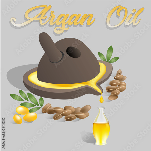Ancient millstone with Argan oil