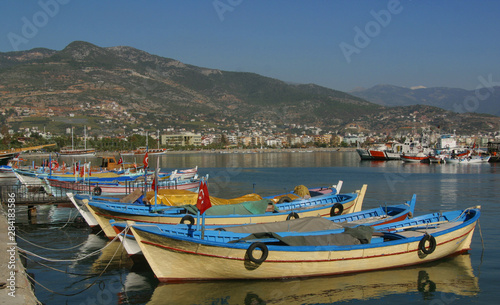 Harbor and boats Mosk Coast Alanya Turkey 