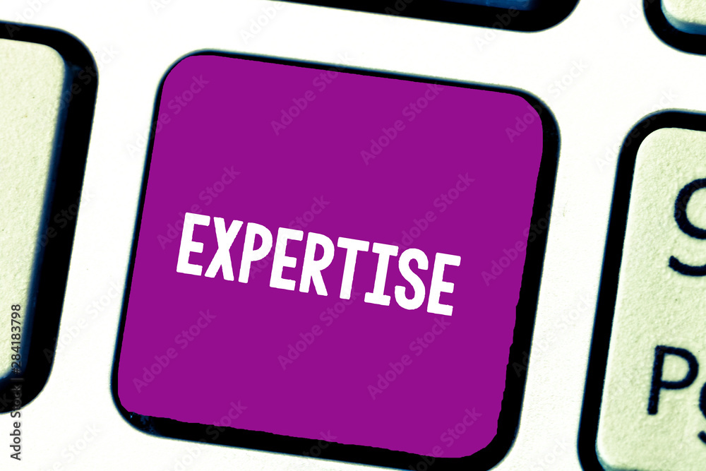 Text sign showing Expertise. Conceptual photo expert skill or knowledge in particular field over years of work Keyboard key Intention to create computer message, pressing keypad idea Text sign showing Expertise. Conceptual photo expert skill or knowledge in particular field over years of work Keyboard key Intention to create computer message, pressing keypad idea
