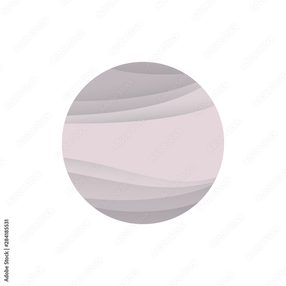 Powdery pink moon icon isolated on white Powdery pink moon icon isolated on white