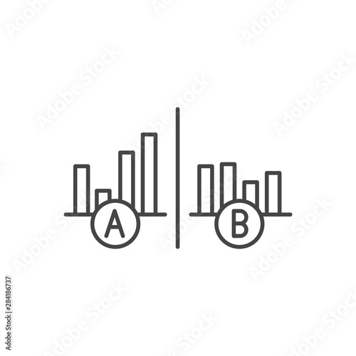 Testing, Trial, and Research Icon w A and B letters