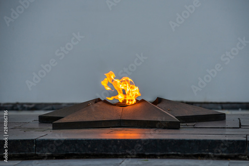 Monument - the eternal flame with a blazing flame.