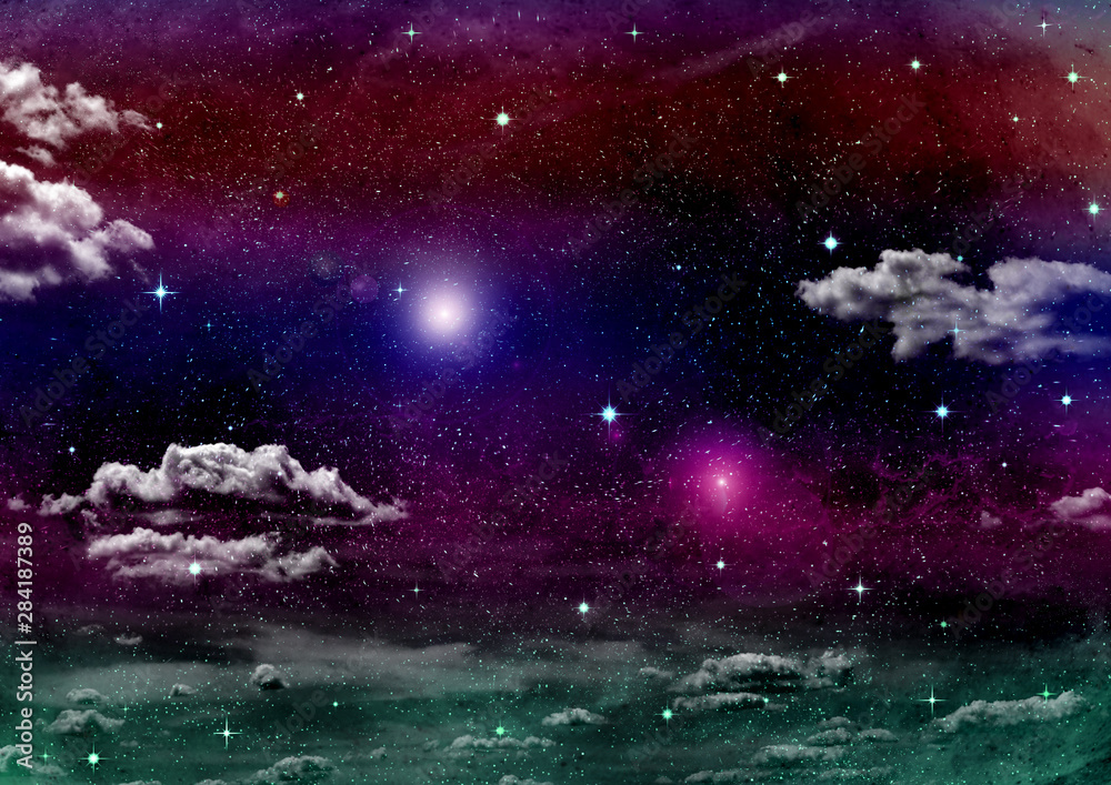 Fototapeta premium galaxy in a free space. 3D rendering