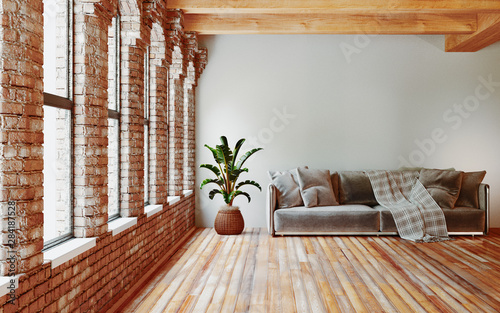 Modern living room with sof...