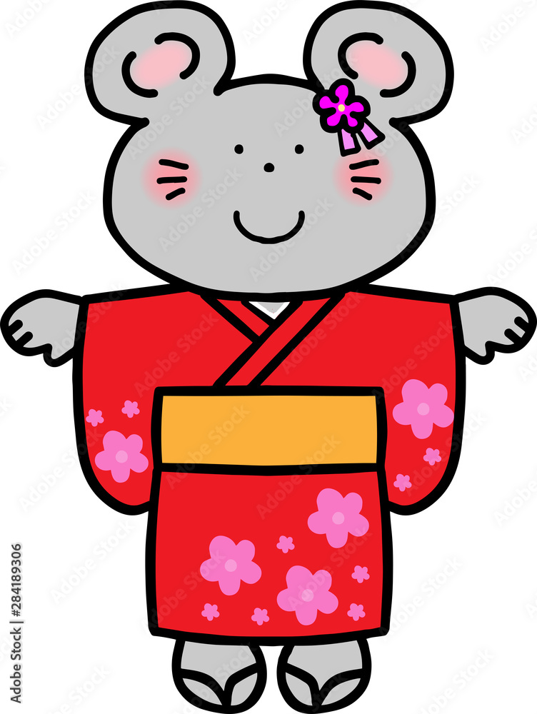 着物ねずみ 女の子 着物ねずみ 女の子