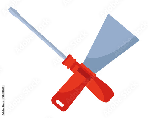 Construction tools crossed cartoon symbol