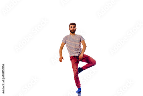 Muscular dancer isolated on white © qunica.com