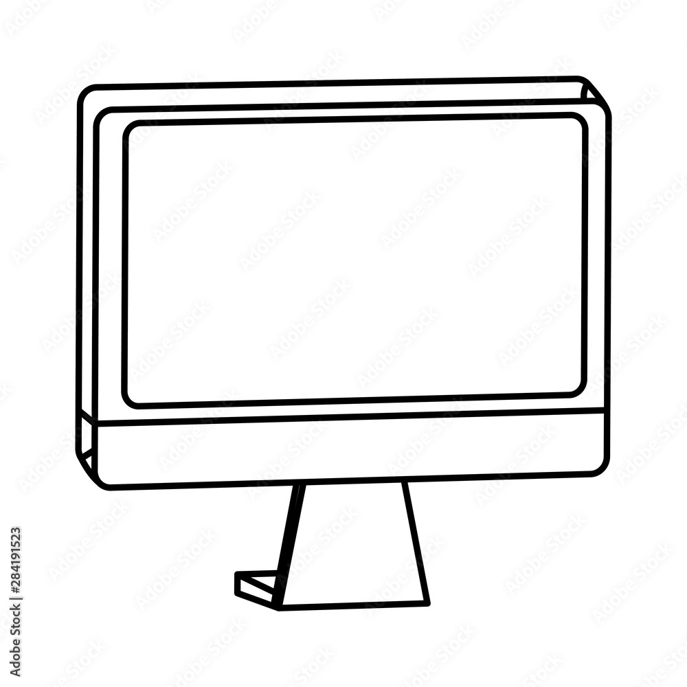 Computer monitor screen hardware technology in black and white Computer monitor screen hardware technology in black and white