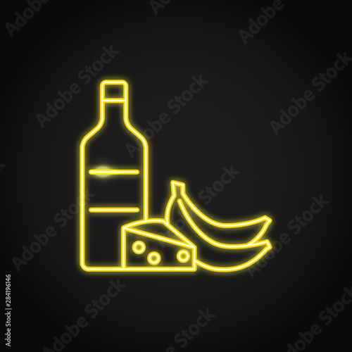 Histamine high food icon in glowing neon style