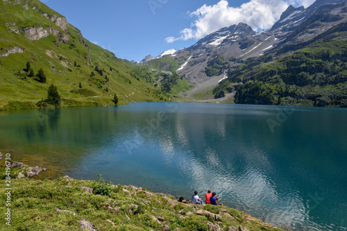 Lake Engstlen over Engelberg on the Swiss alps
