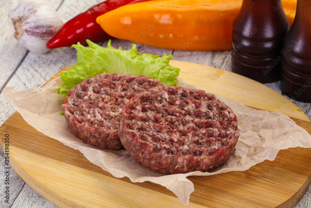 Raw burger cutlet Raw burger cutlet