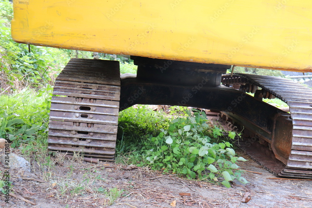 Naklejka premium 重機のキャタピラ