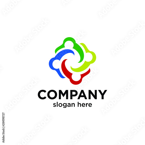 logo or icon four people for community, event or group