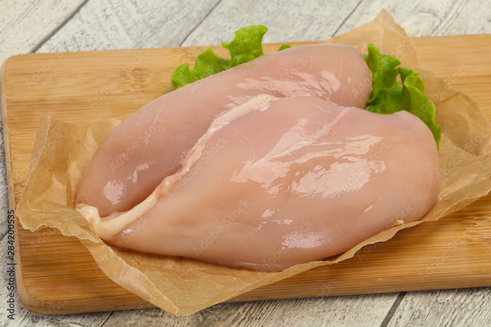 Raw chicken breast ready for cooking Raw chicken breast ready for cooking
