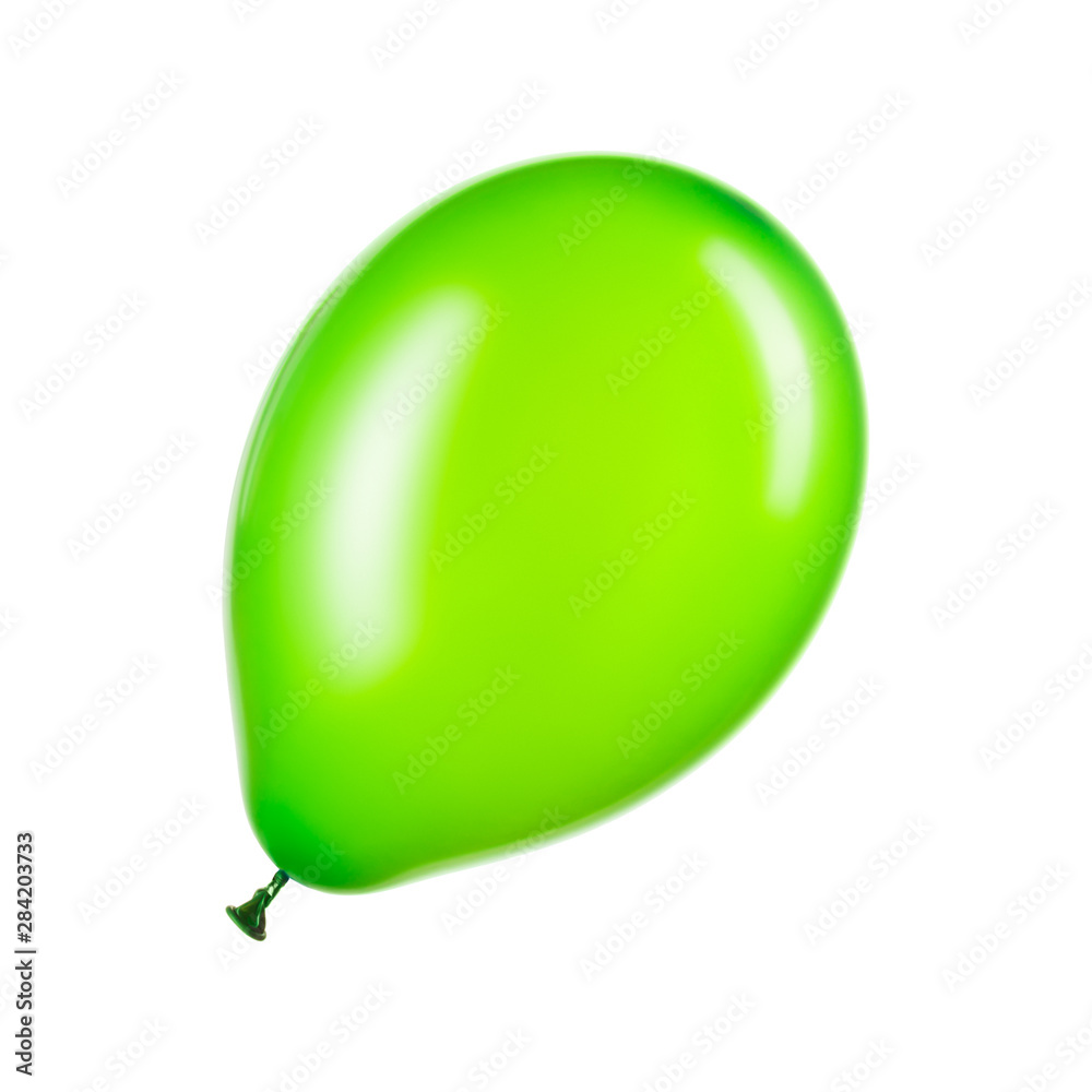 Single green helium balloon, element of decorations