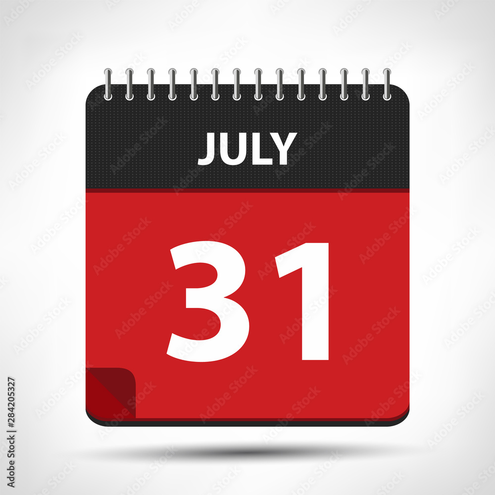 July 31 - Calendar Icon - Calendar design template July 31 - Calendar Icon - Calendar design template