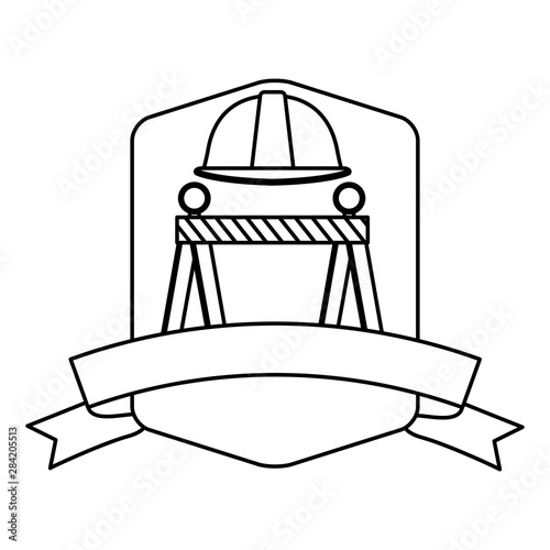 Construction tools and equipment cartoons in black and white