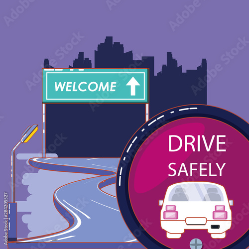 drive safely design vector ilustration