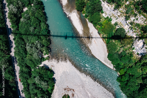 mountain river, top view
