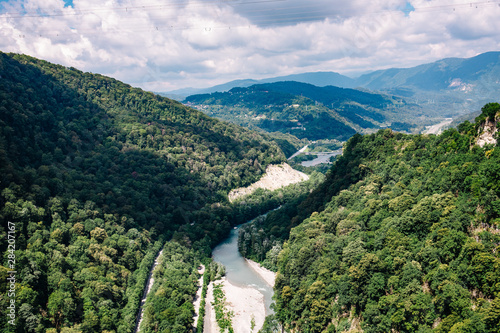 mountain river, top view