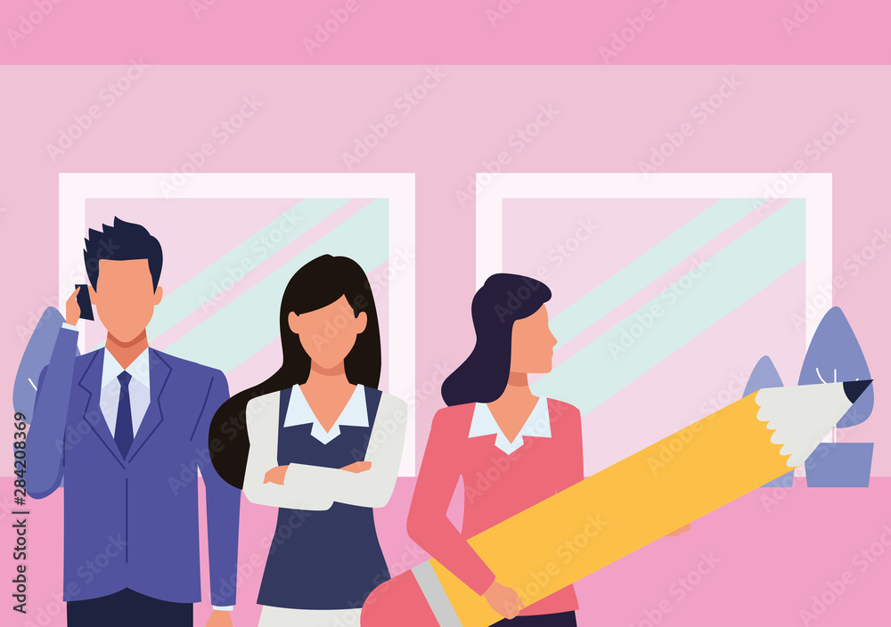 Executive business workers with tools