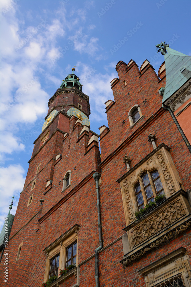 view of the TOWN HALL from the 13th century in Wrocław (Poland)