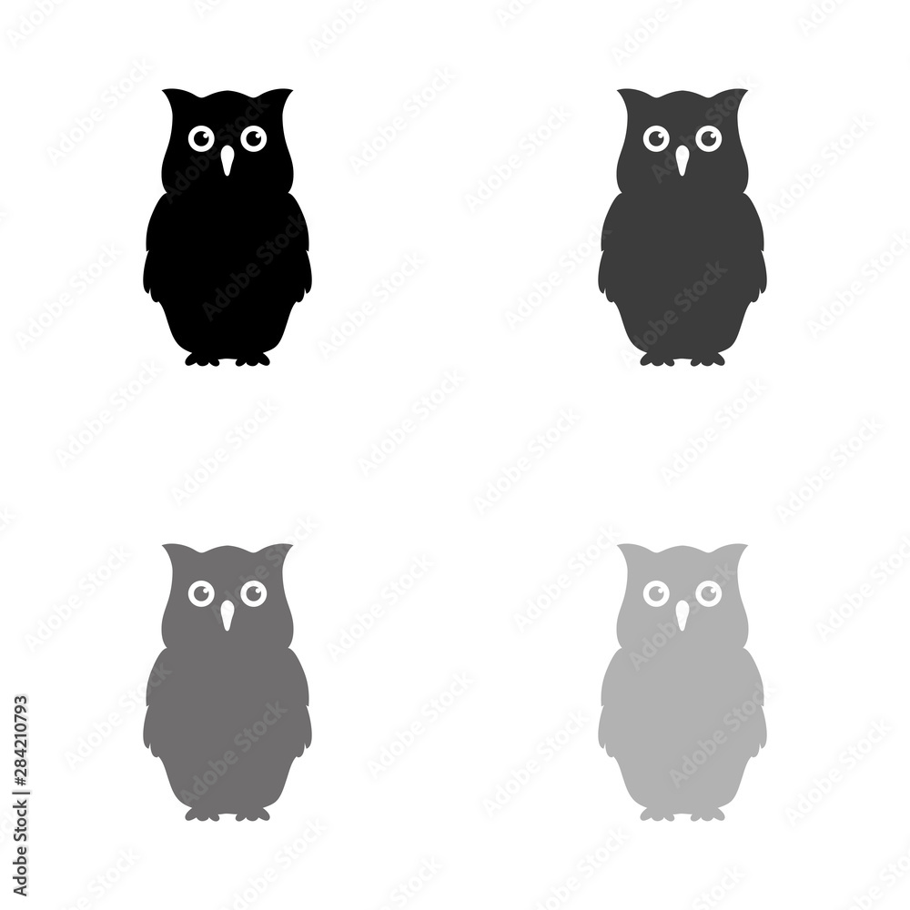 Obraz premium .Owl - black vector icon