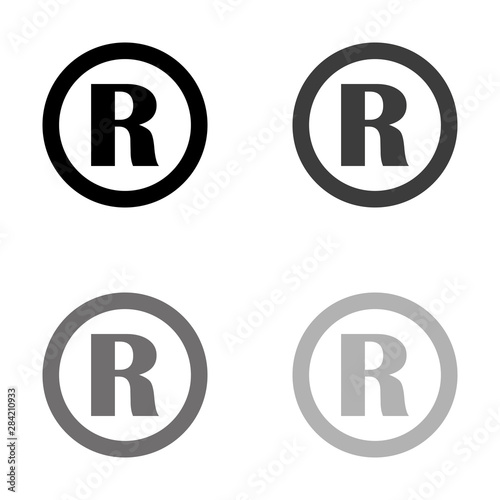 .Registered Trademark - black vector icon