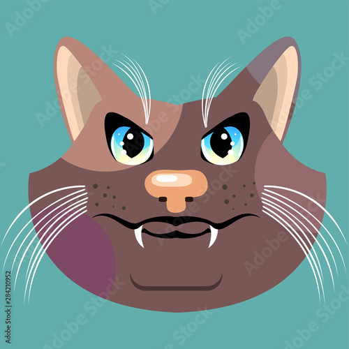 Fat cartoon cat face