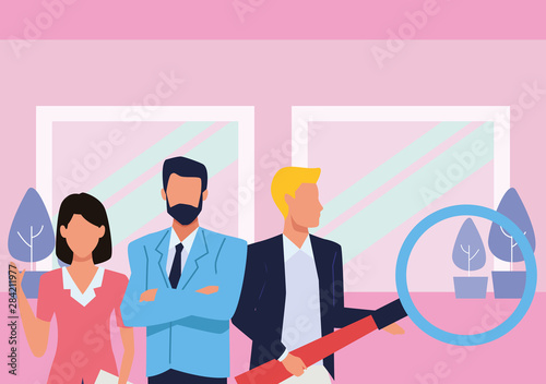 Executive business workers with tools