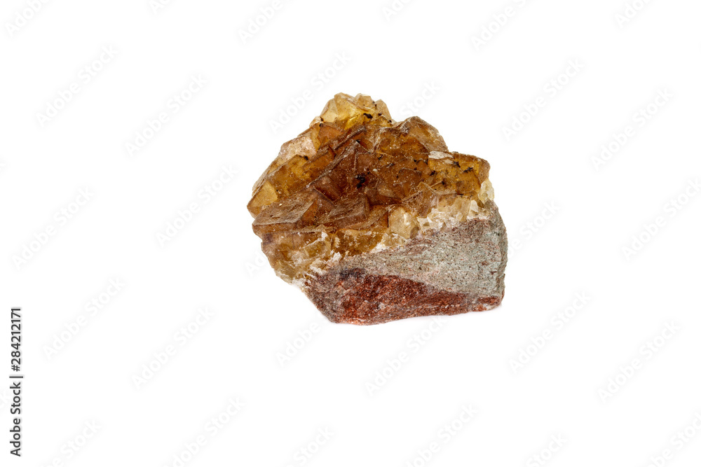 macro mineral fluorite stone on white background macro mineral fluorite stone on white background